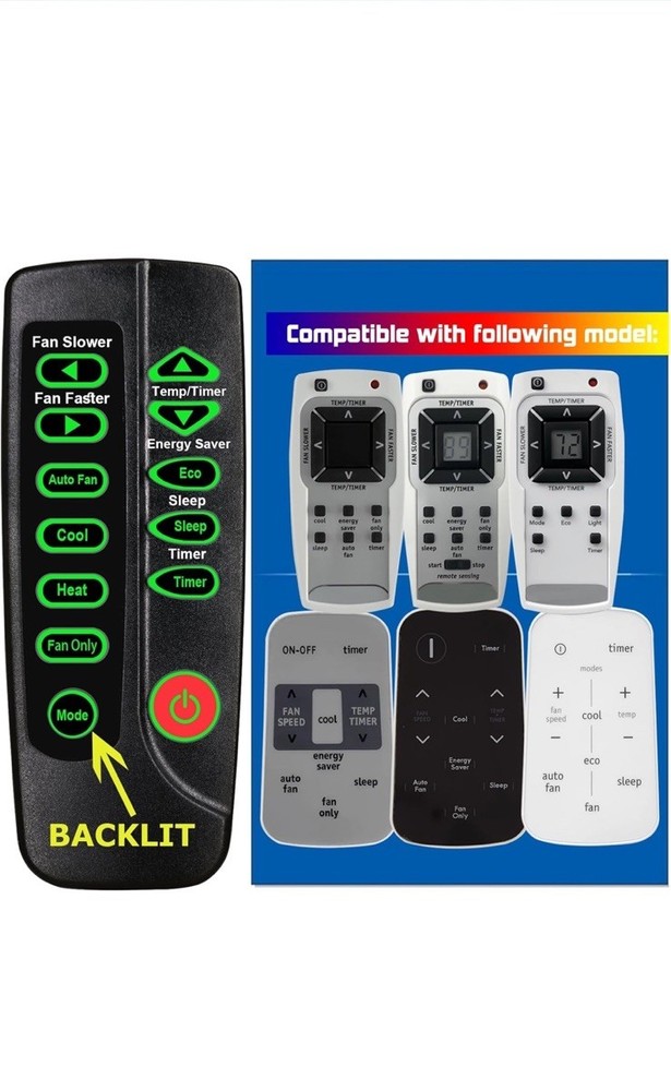Replacement Frigidaire AC Remote Control - Compatible with 22+ Models