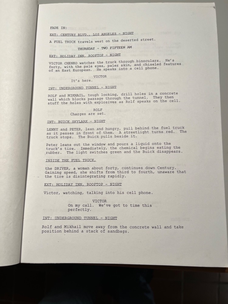 "LAX" - original screenplay for feature action film