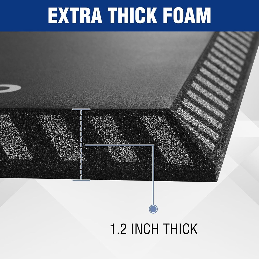 WORKPRO Extra Thick Kneeling Pad Waterproof Large Foam Kneeler Mat Black Kneepad