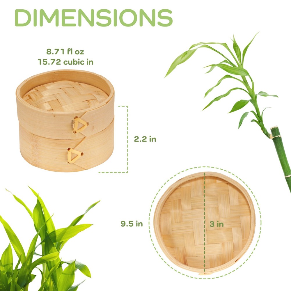 Mini Bamboo Steamer With Lid for Dumplings
