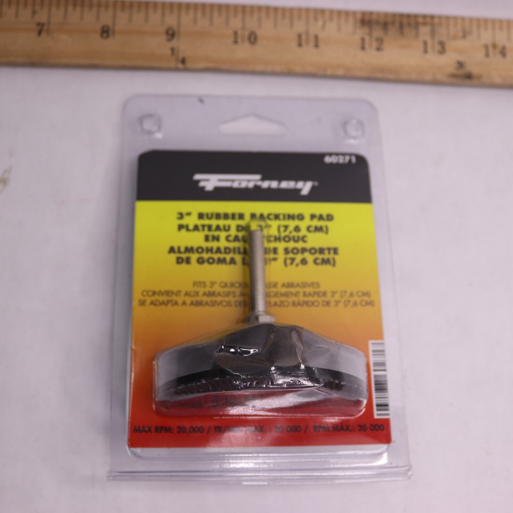 Forney Backing Pad Roll Lock Rubber Black 3" 60271