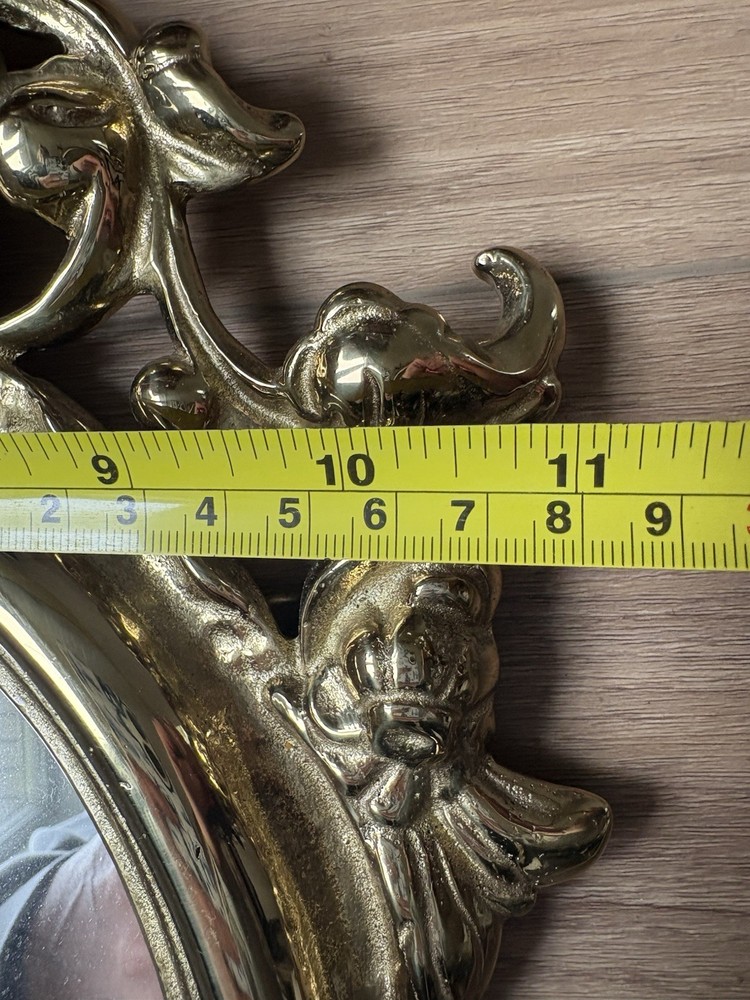 CIVIL WAR ERA SOLID BRASS EAGLE FEDERAL SHIELD MIRROR FRAME VINTAGE