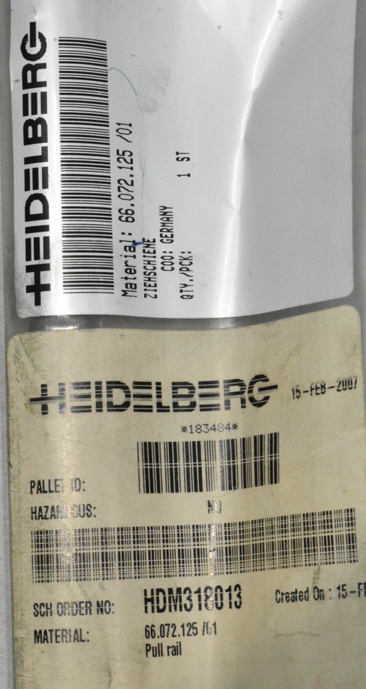 Heidelberg 66.072.125 /01 Pull Rail