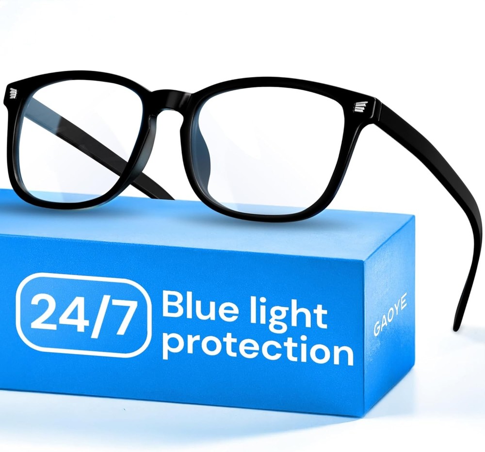 Gaoye Black Blue Light Glasses for Computer & Gaming - Medium, **Light