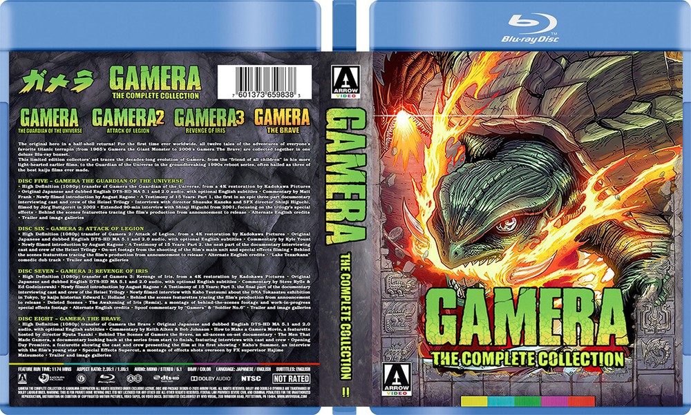 Godzilla Collection / Gamera Custom blu-ray covers / W cases (no discs)