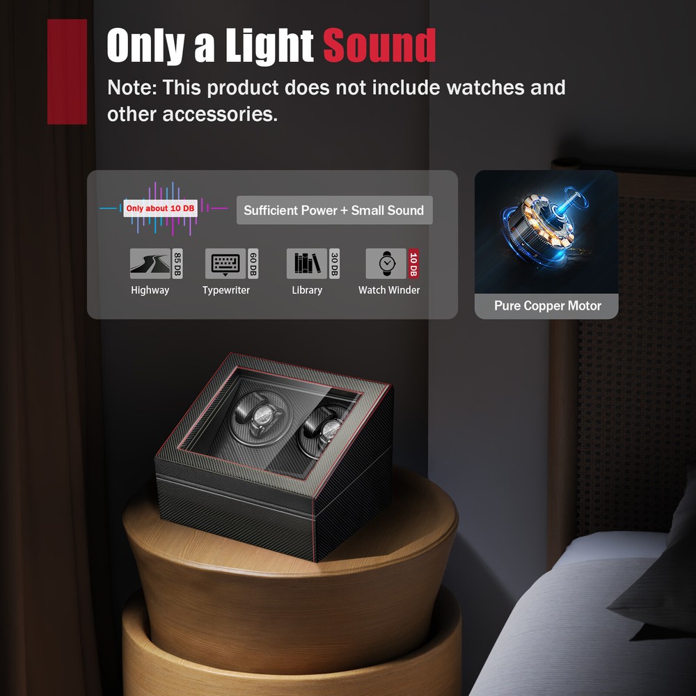 Automatic Rotation Watch Winder Box 4+6 Self Winding Display Box Storage Case
