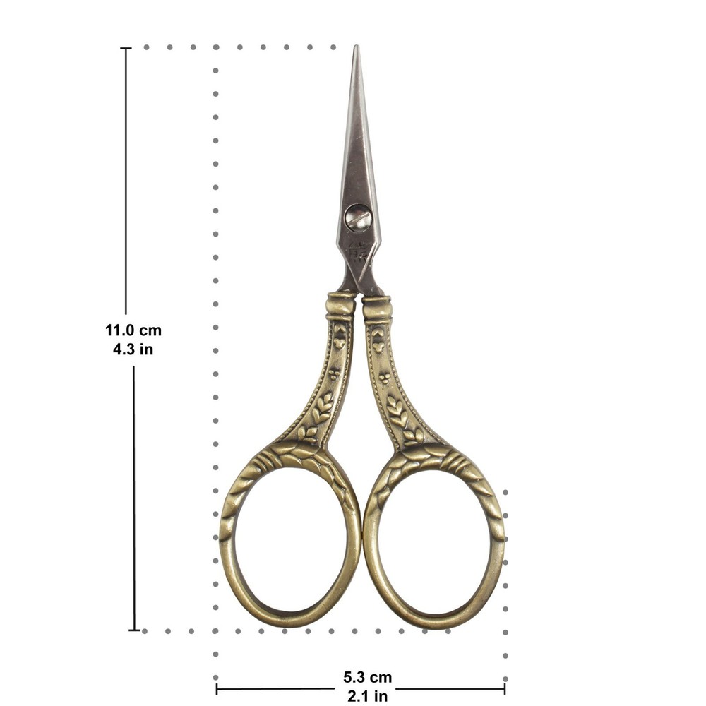 Embroidery Scissors Shears Roman Leaf Die Cast Handle