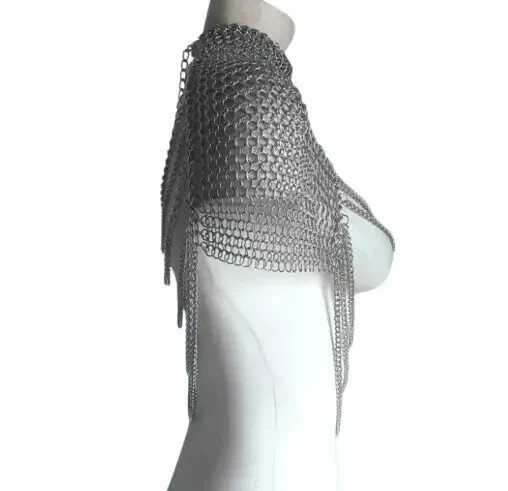 Medieval Chainmail Collar Shoulder Armor Adjustable Chainmail Chain COSTUME