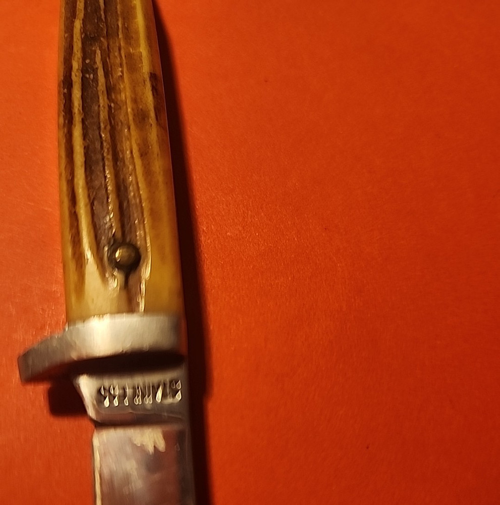 Vintage Queen fixed 3in Blade Bone handle/sheath