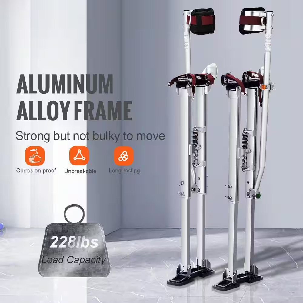 Adjustable Aluminum Drywall Stilts Protective Knee Pads Durable Non Slip Tools