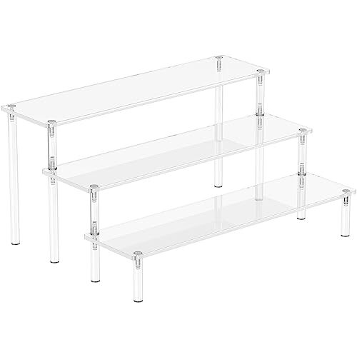 3-Tier Acrylic Display Risers Cupcake Shelf Stand for Figures Dessert Perfume