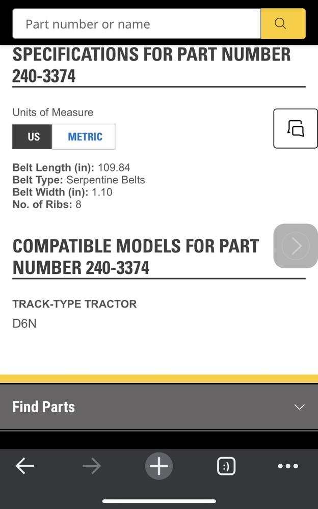 Caterpillar Cat 240 3374 Belt New