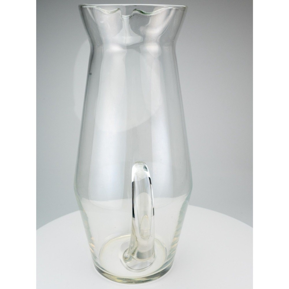 Clear Glass Beverage Pitcher with Handle and Spout