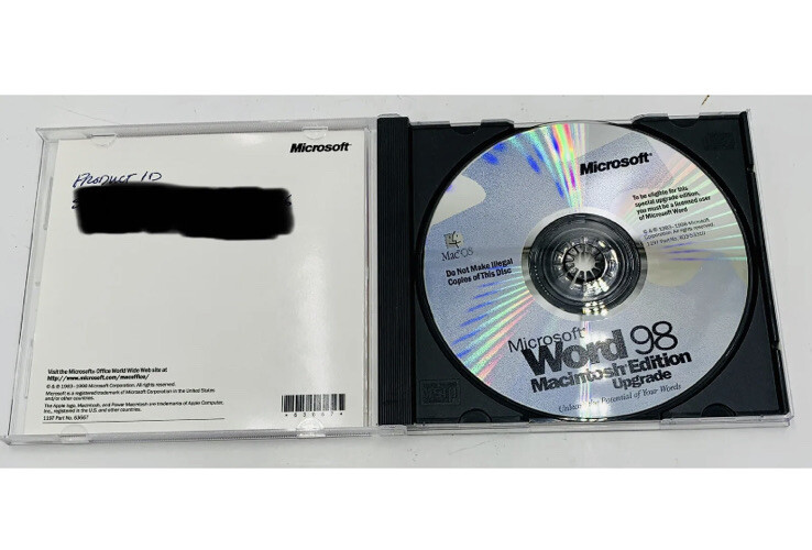 MICROSOFT WORD 98 Macintosh Edition Upgrade Cd-Rom Only