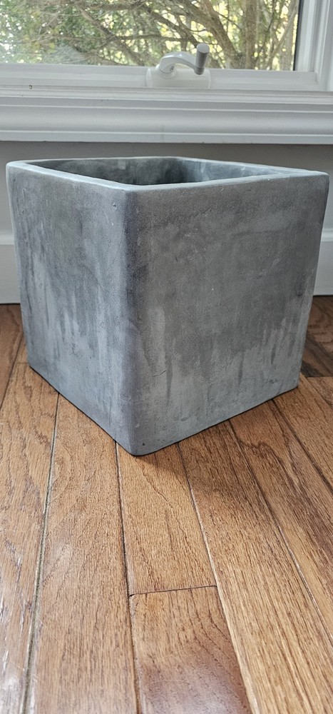 Gray Drip Square Planter 9X9X9 Modern Modern Minimalist