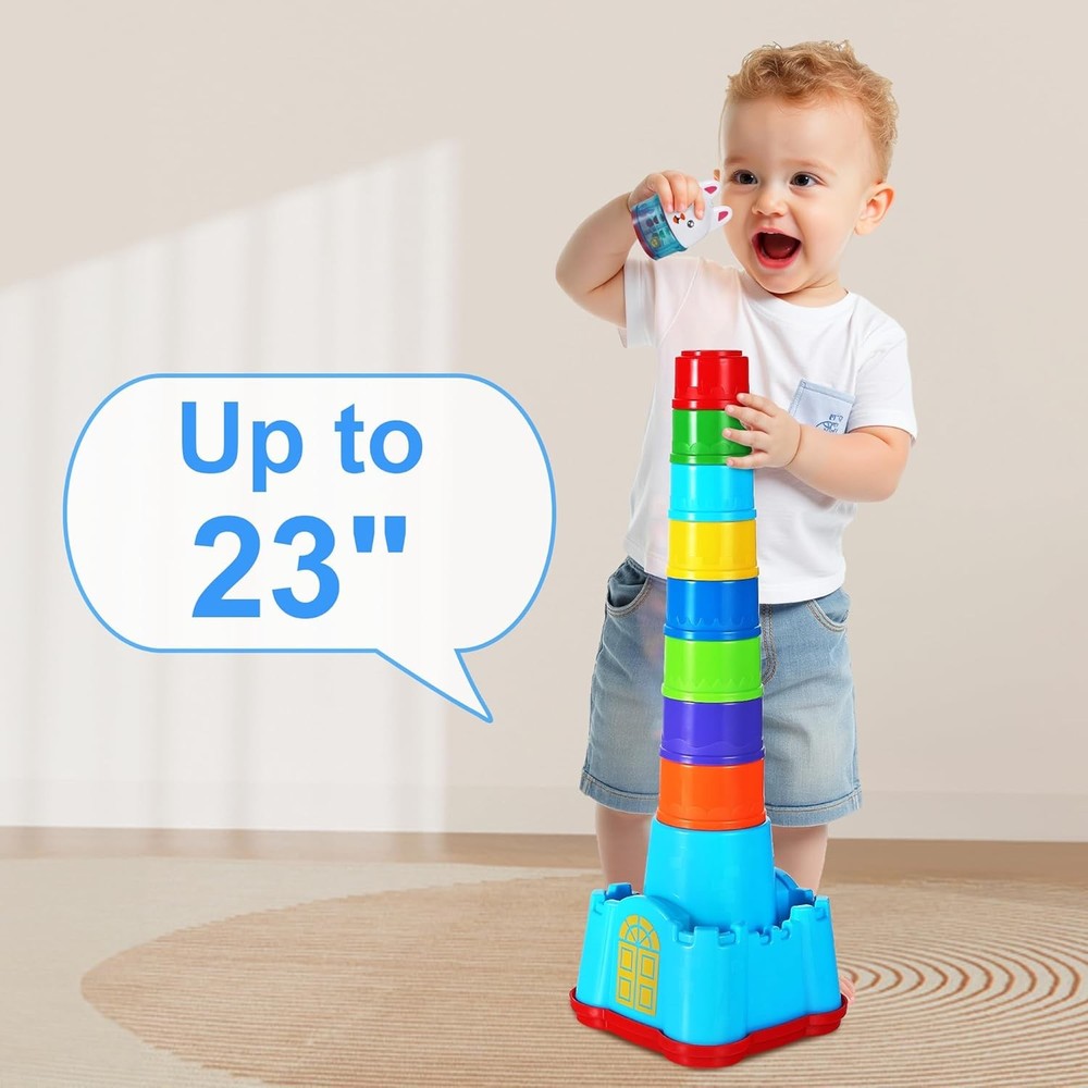 Stacking Castle Toy for Toddlers – 18-Piece Nesting & Sorting Playset