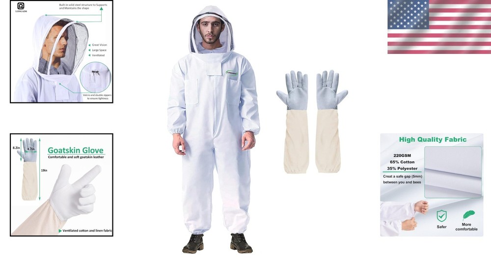 Professional Beekeeping Suit for Men & Women - Ventilated, Comfortable & Safe