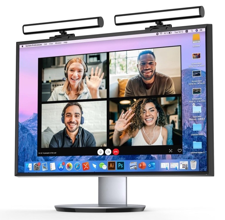 Video Conference Lighting, Webcam Monitor Light Bar Over Computer, LED Laptop...