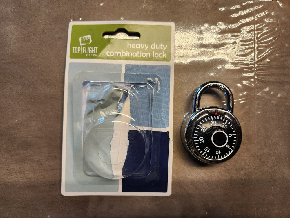 *NEW/OPEN BOX* TOP FLIGHT Heavy Duty Combination Combo Pad⚙Lock w/ 3-Digit Code