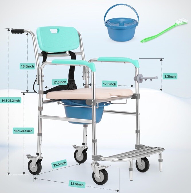 Rengue Shower Commode Wheelchair