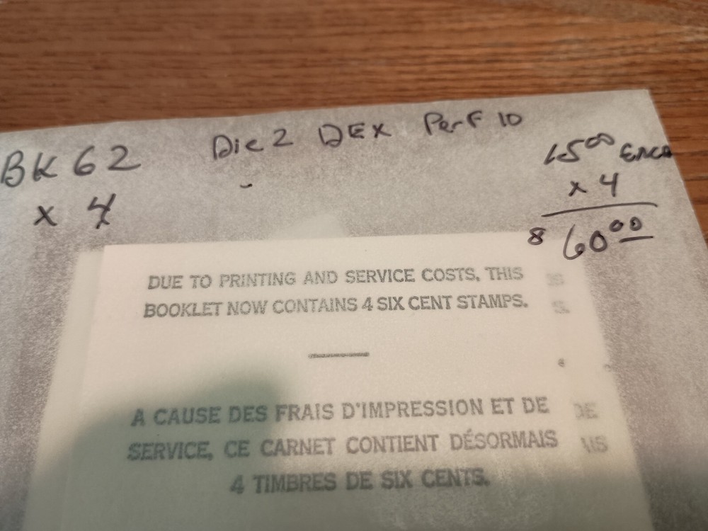 Canada #BK62 MNH Booklet CV$37.50 [460e Count Mark]