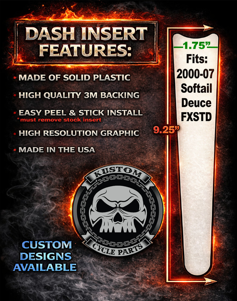 Carbon Fiber Look Dash Panel Insert. Fits Harley 2000 - 2007 Softail Deuce