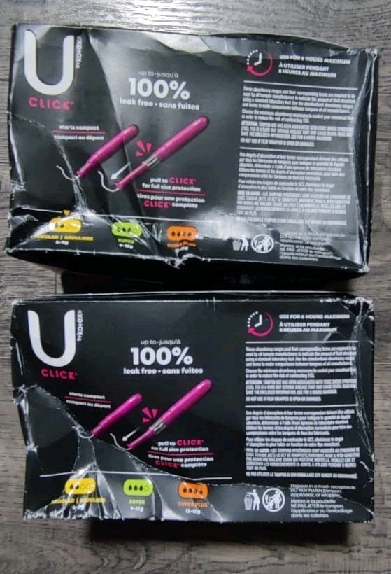2 PK boxes U by Kotex Click Compact Tampons Regular Unscented - 45.0 ea