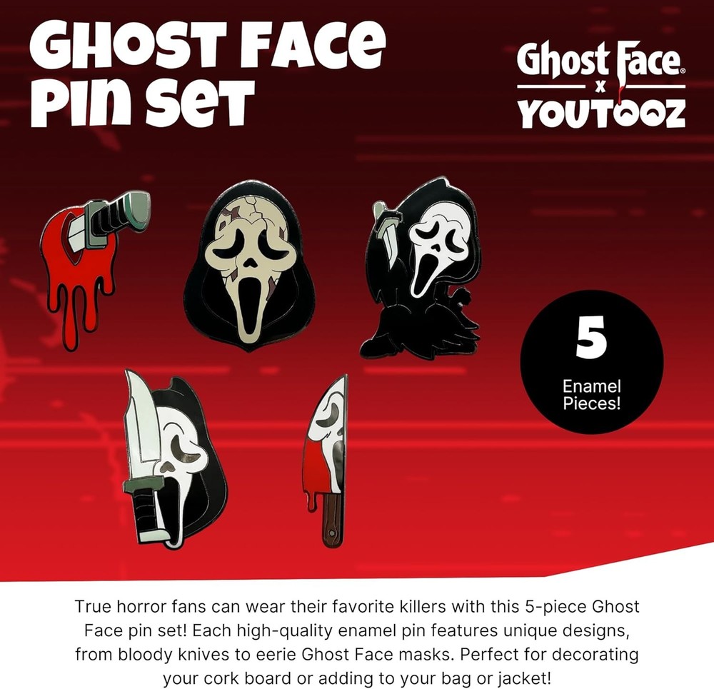 Scream Présentoir Pin's Set Ghost Face 9 cm (5), taille unique, Polychlorure de