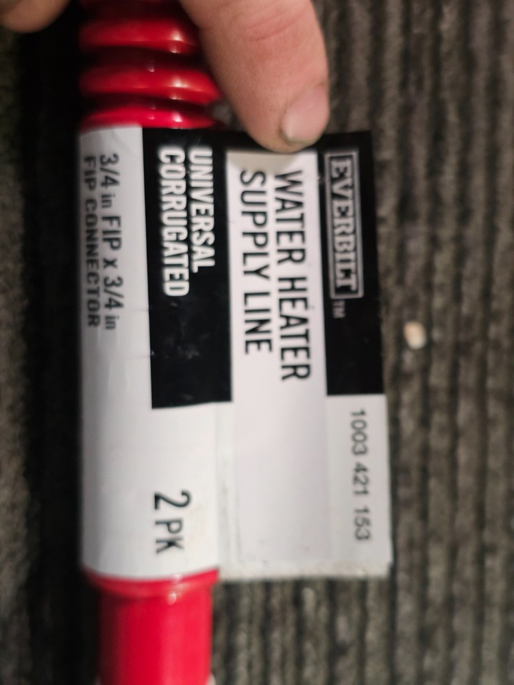 (QTY 2)Everbilt 1003 421 153 3/4"x3/4"x24" Water Heater Connector Corrugated