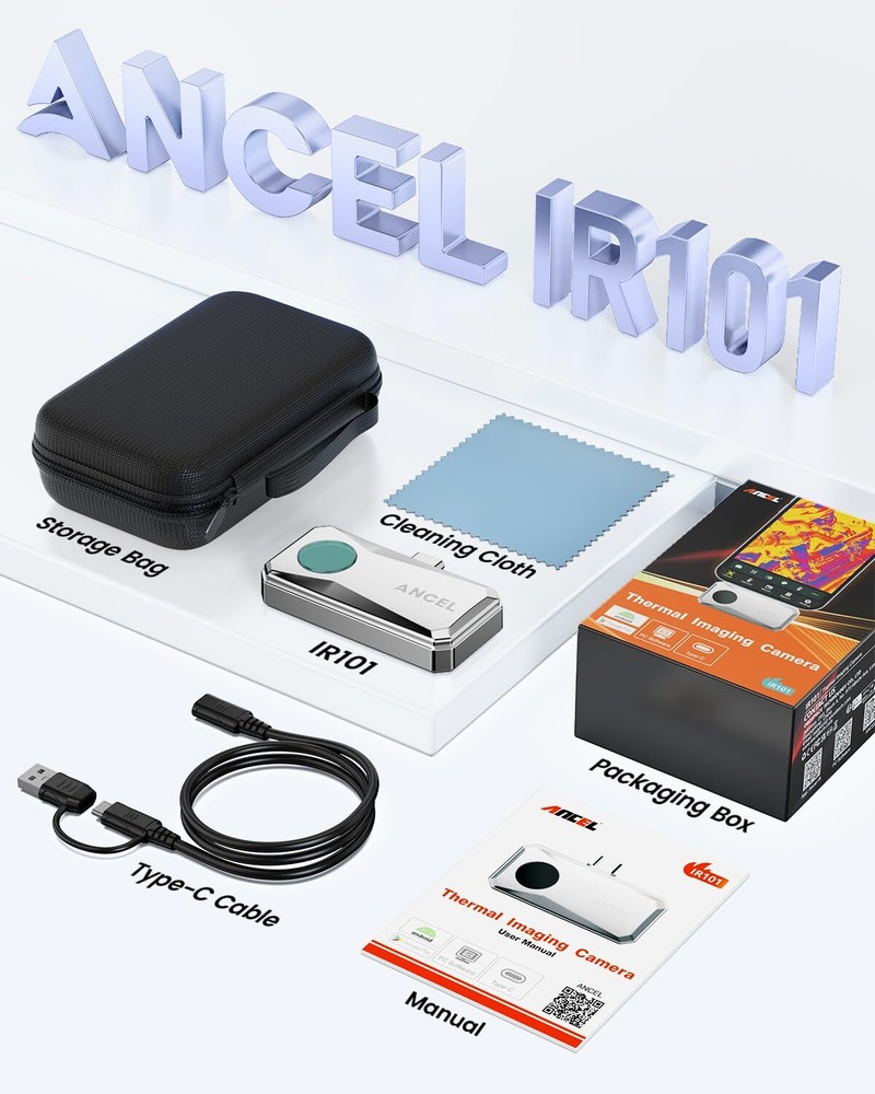 ANCEL Thermal Imaging Camera for Android 256x192 IR Resolution 25Hz Refresh Rate