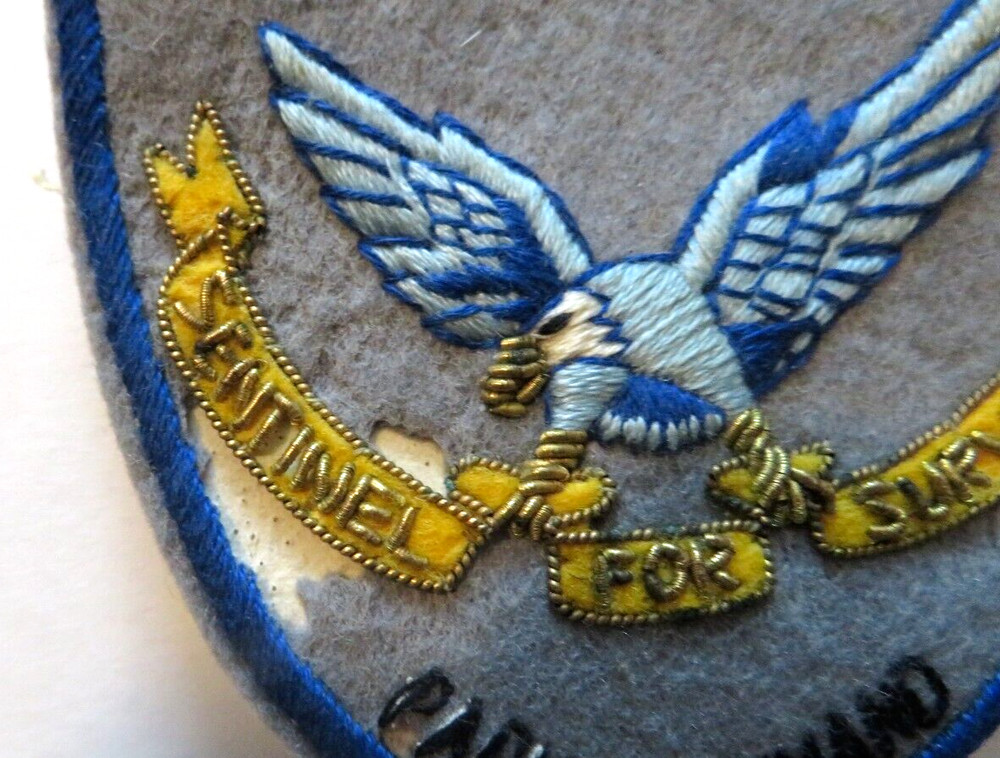 Vintage Vietnam War Blue Eagle Pacific Command Patch Felt Back Gold Thread