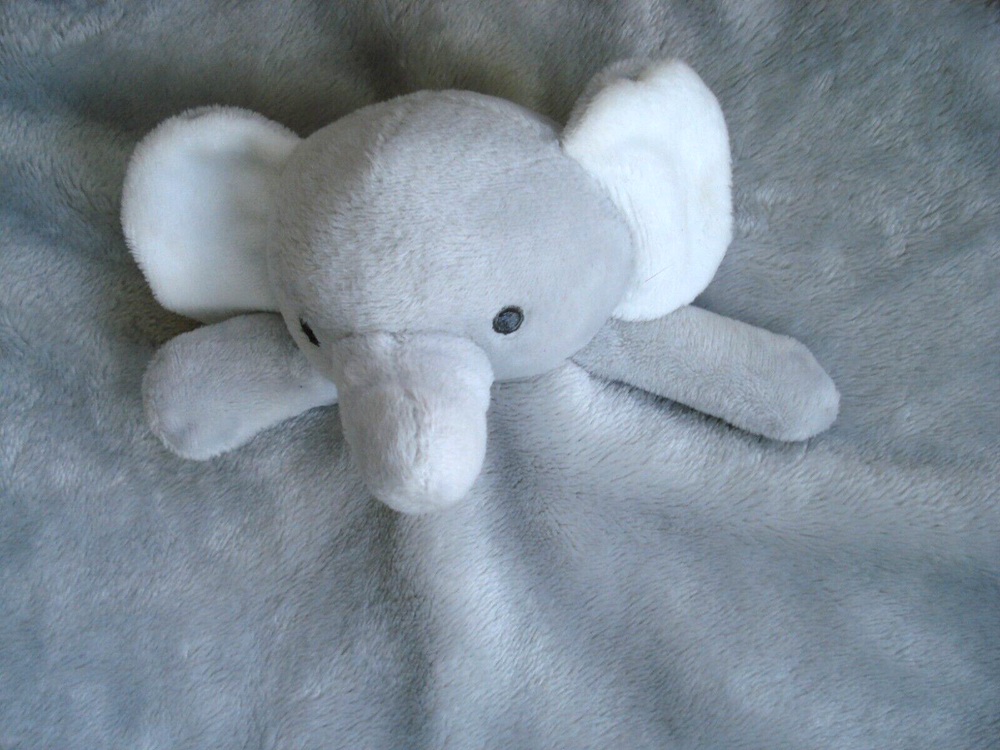 Carter's Gray White Plush Elephant Security Blanket