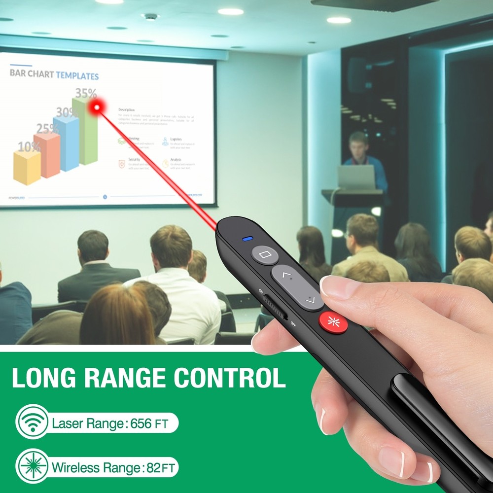 Laser Pointer for Presentations, Wireless Presenter Clicker for PowerPoint Slide