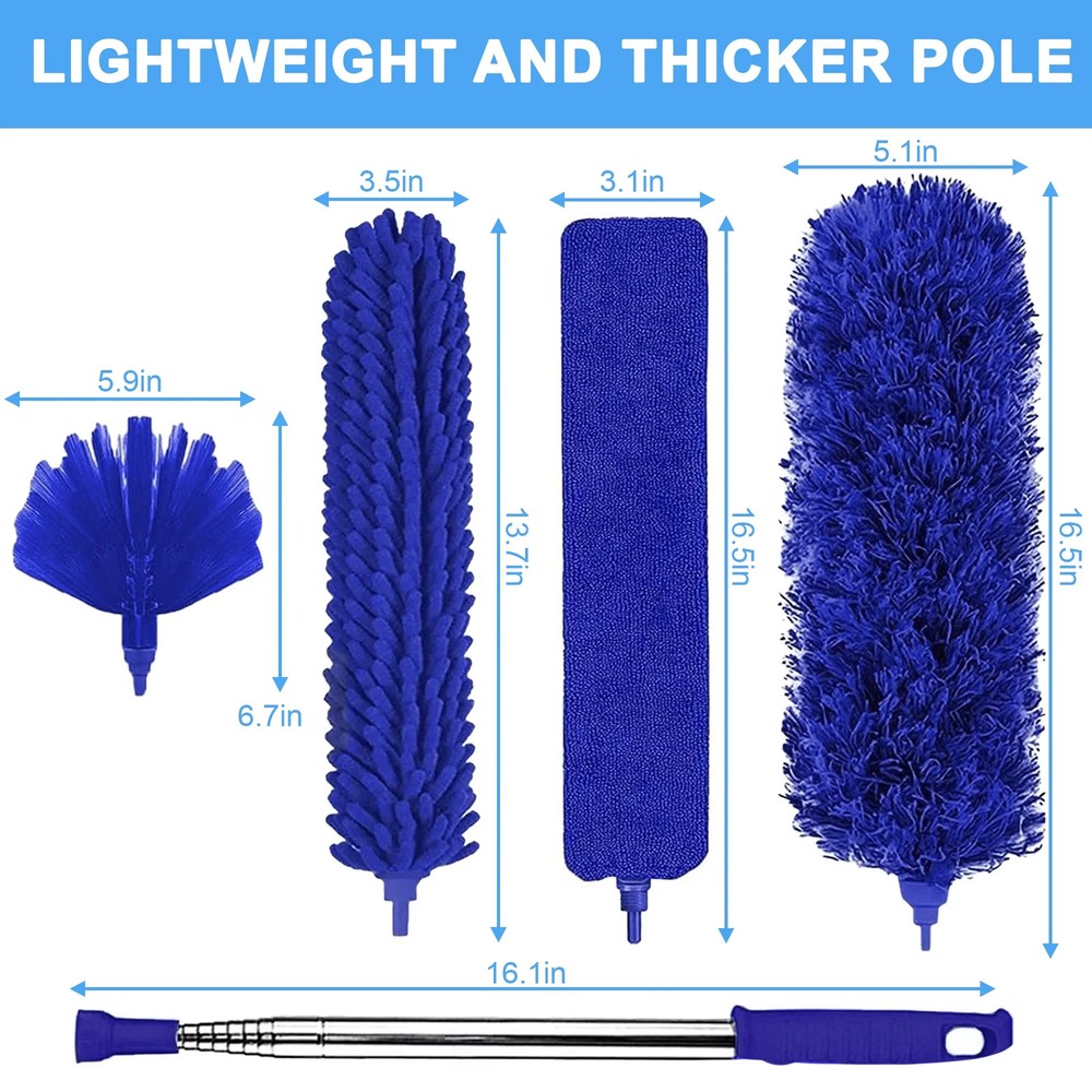 GARITIN Dusters for Cleaning, Cobweb Duster with Extension Pole
