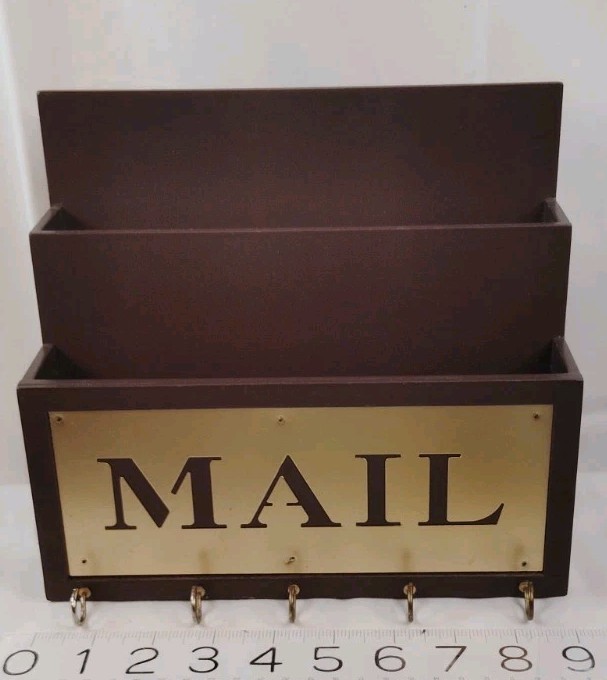 Mail Organizer with 5 Key Holders for Wall Decorative Mail Sorter Wall Mounted
