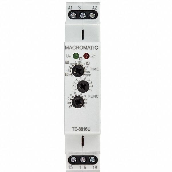 Macromatic Te-8816U Multifunction Time Delay Relay, Square, Multi Function, 10