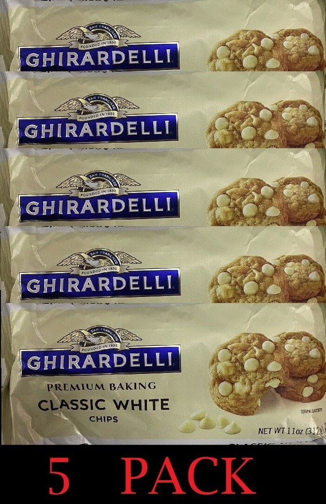 5x GHIRARDELLI CLASSIC WHITE Chocolate Premium Baking Morsels Chips 11 oz 5 PACK