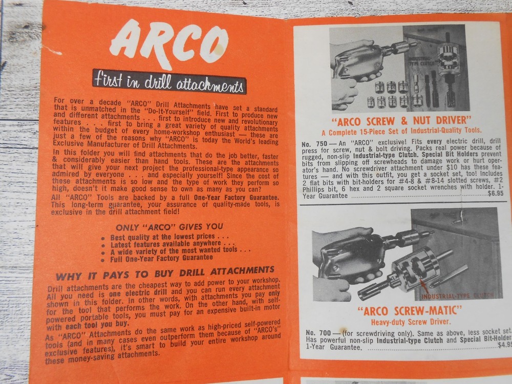 VTG Arco Do It Yourself DIY Workshop Tools Information Brochure Catalog