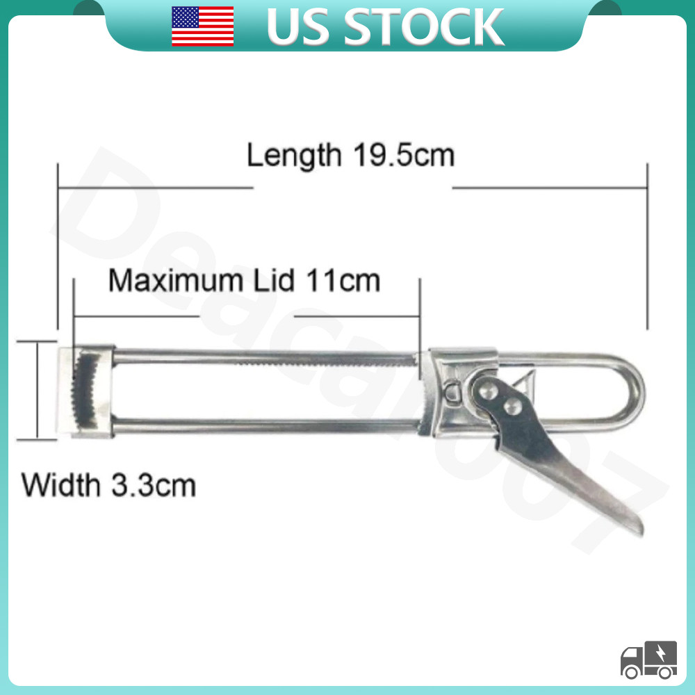 Stainless Steel Can Opener Adjustable Jar Lid Gripper Multifunction Kitchen Tool