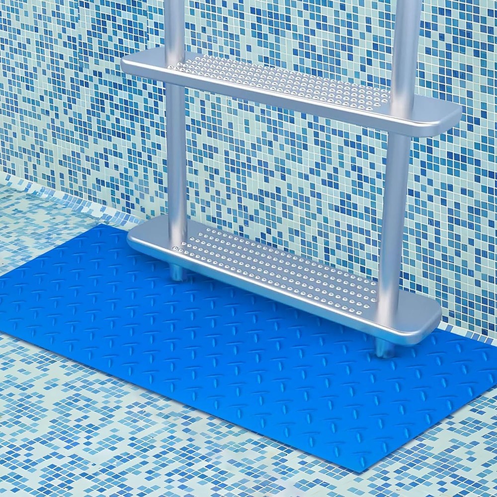 Swimming Pool Ladder Mat 16x36 Inch Large Pad Protective Step Texture Striped