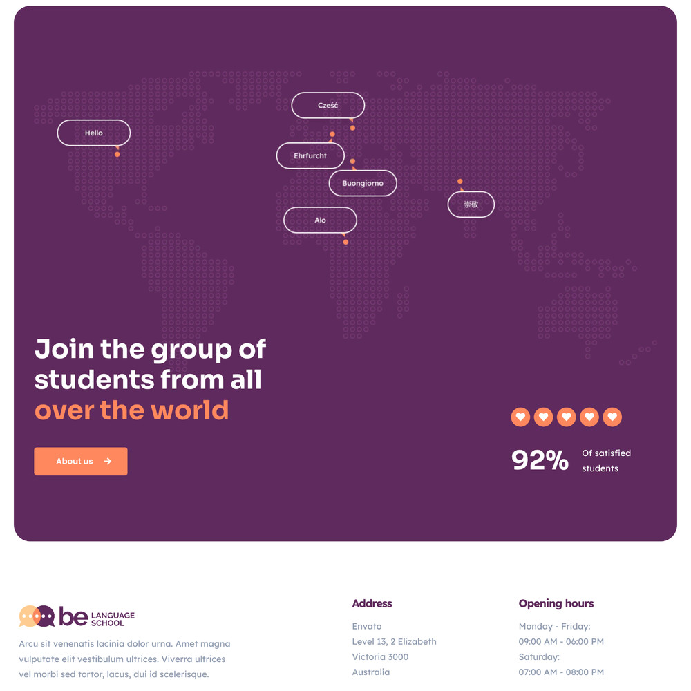 Language School Websites Design for Sale with Free VPS Web Hosting