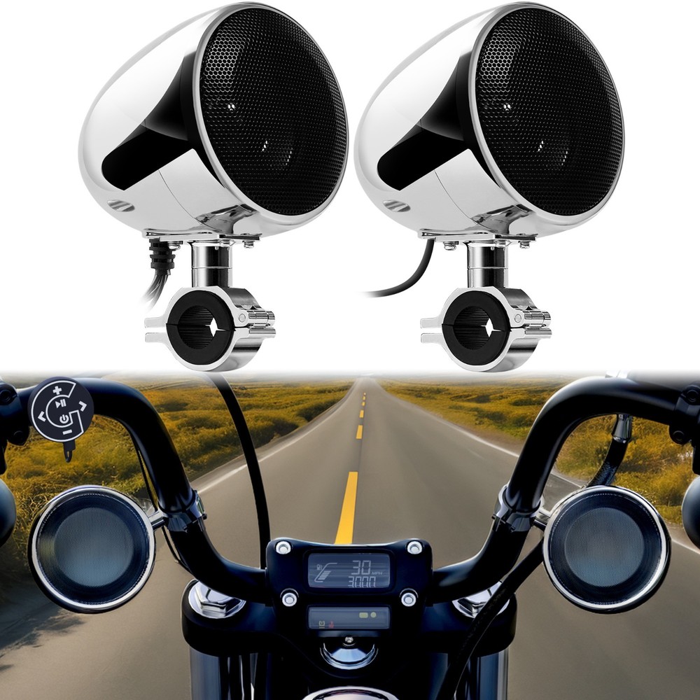 300W Bluetooth Waterproof Motorcycle Stereo Speaker Audio Amp MP3 System Harley