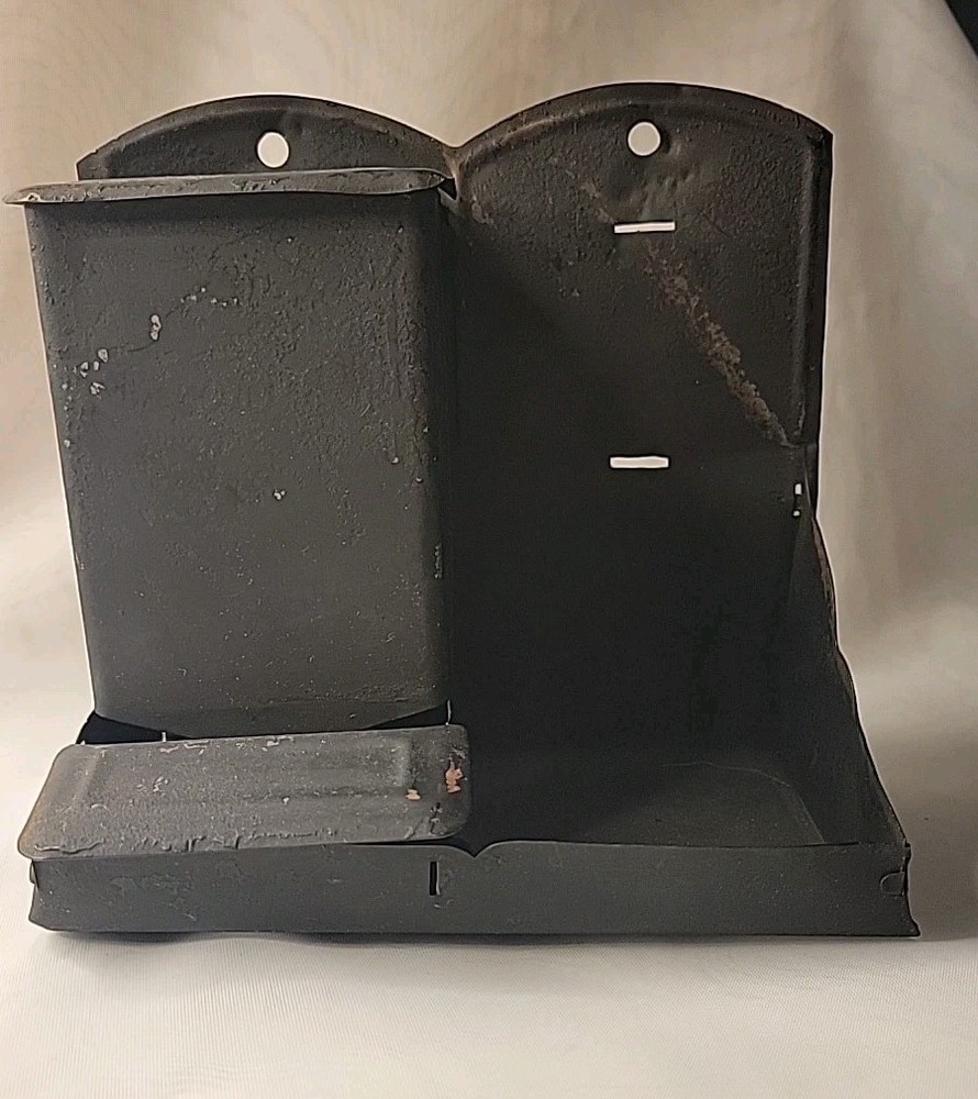 Vintage Double Match Box Holder Black Tin