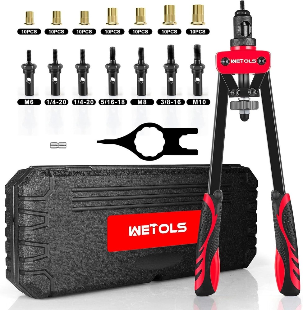 Durable Rivnut Tool Kit for Easy Riveting with Interchangeable Mandrels