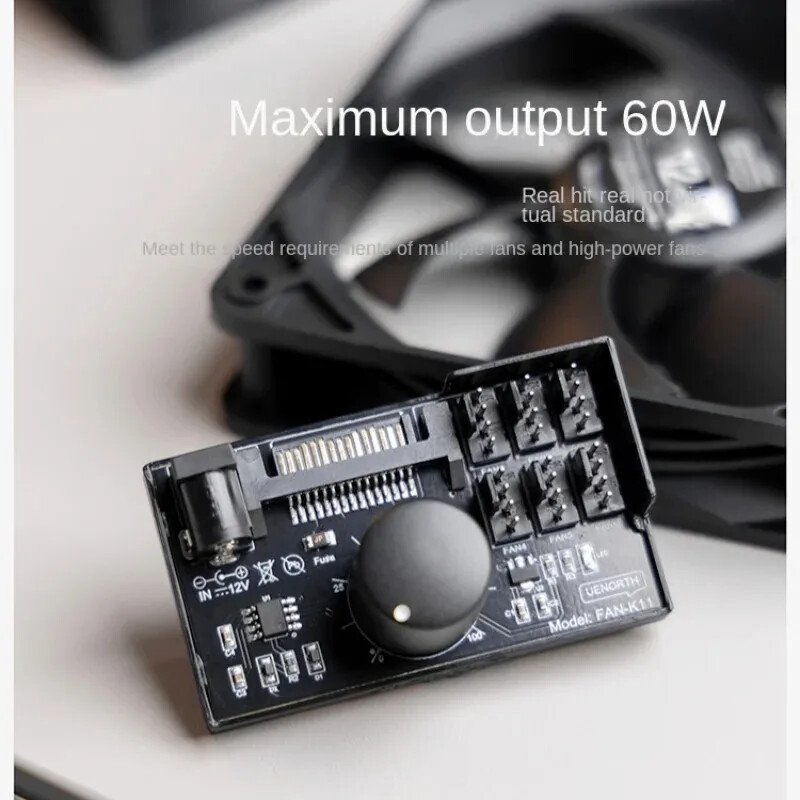 Computer Fan Speed Controller High Power Hub Sata Power PWM Speed Controller