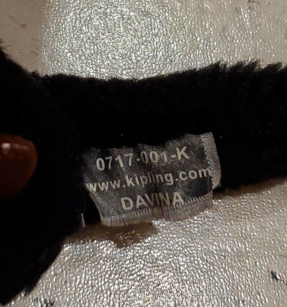 KIPLING Monkey Gorilla Keychain Black Davina Keyring