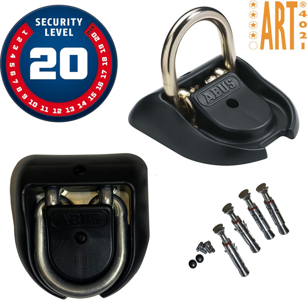 Oxford Motorcycle Sold Secure Lock Chain 1.5m + ABUS Ground Wall Anchor Bundle