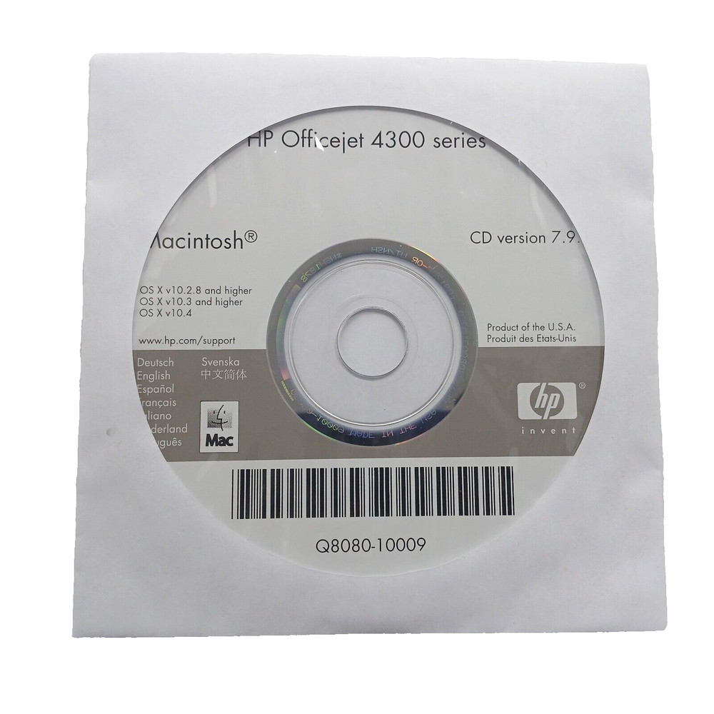 HP Officejet 4300 Series Software Drivers CD Version 7.9.0 Mac OS Compatible