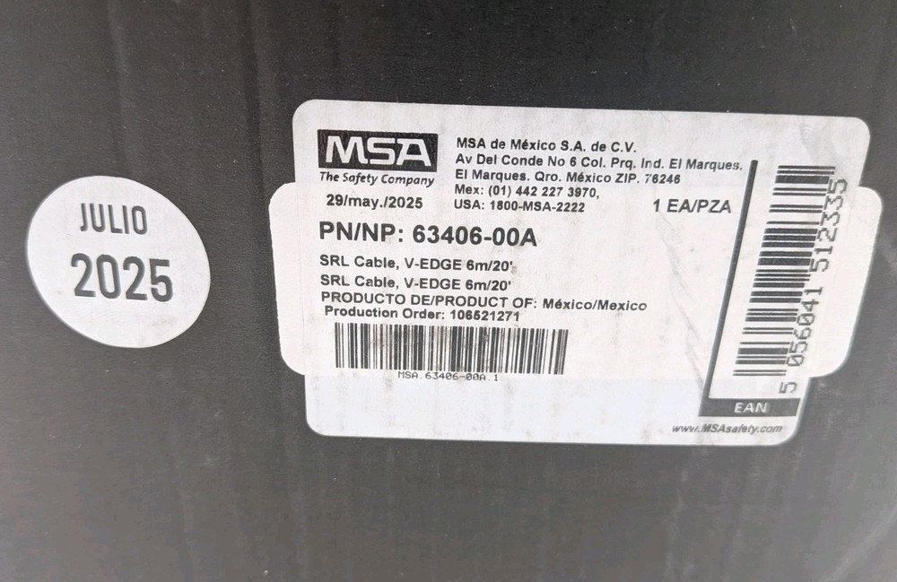 MSA 63406-00A V-EDGE Leading-Edge Self-Retracting Lifeline, 20 ft