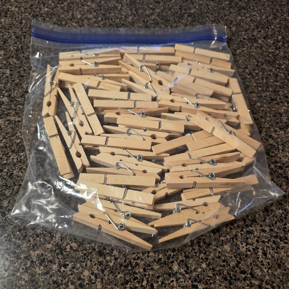 50 Wooden Clothespins